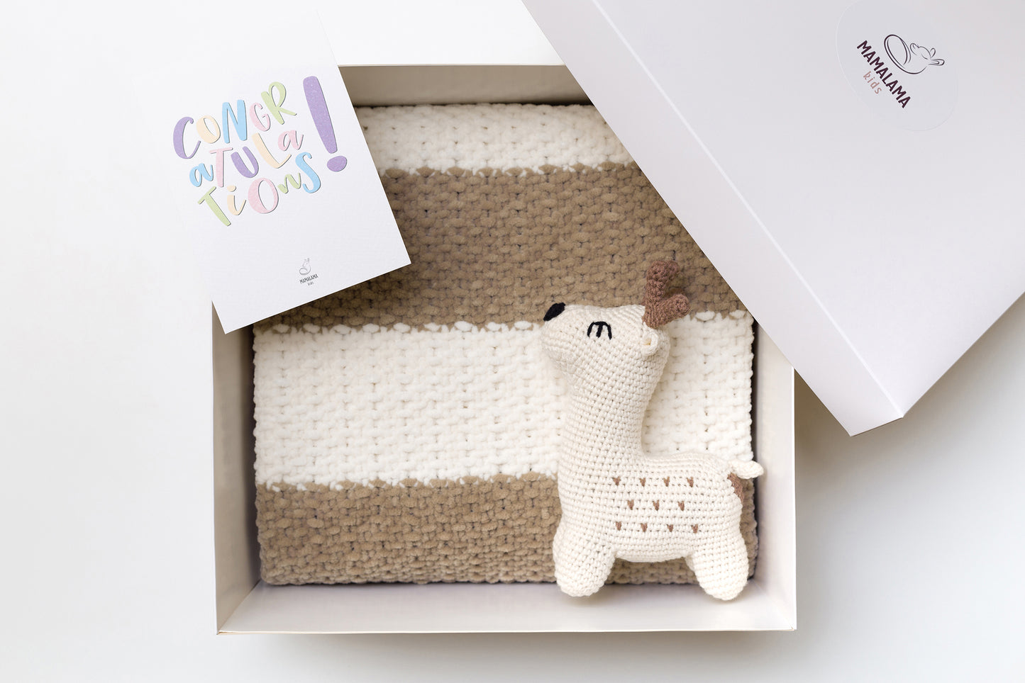 Deer toy & booties pregnancy gift box Brown