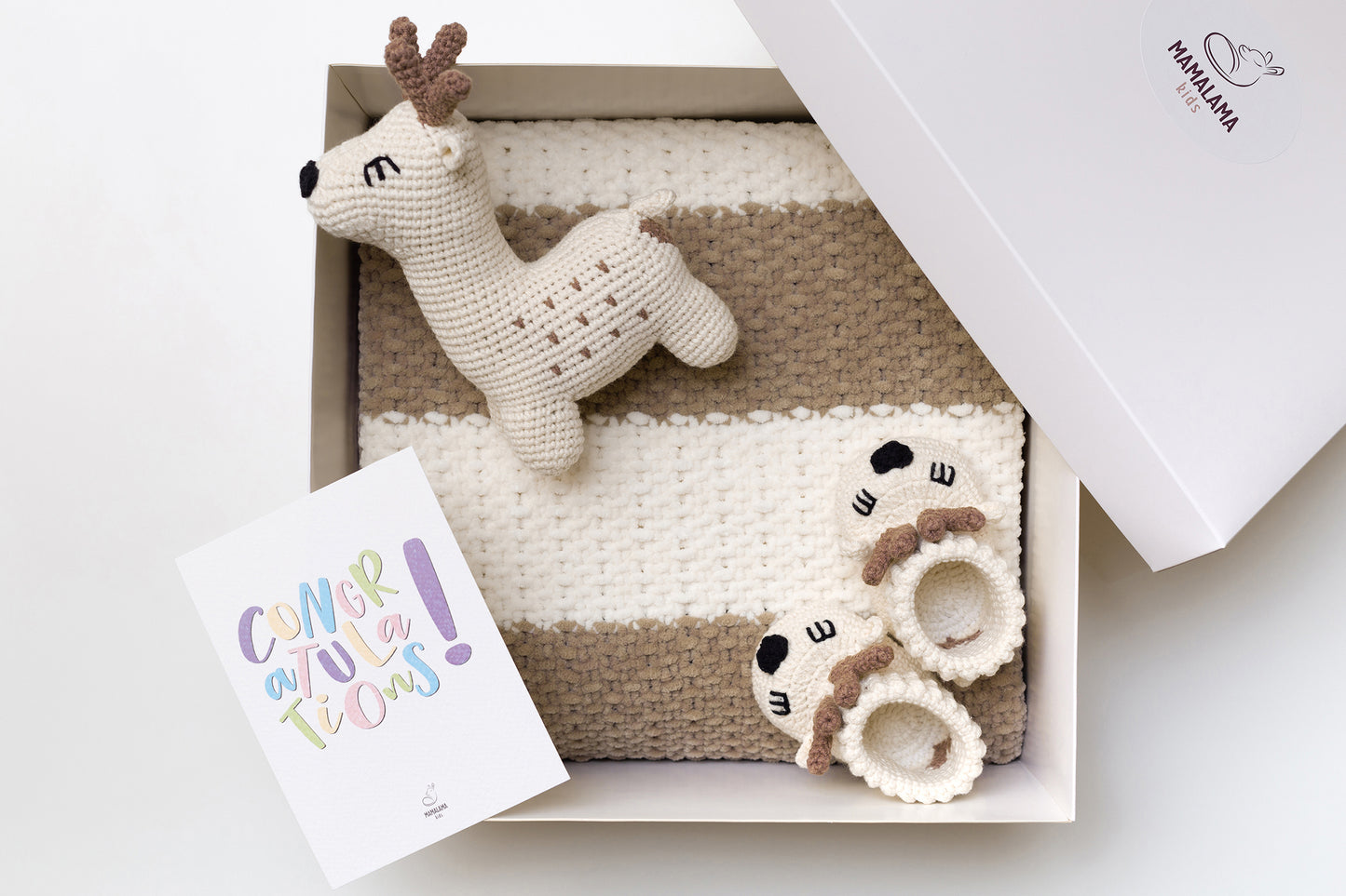 Deer booties pregnancy gift box