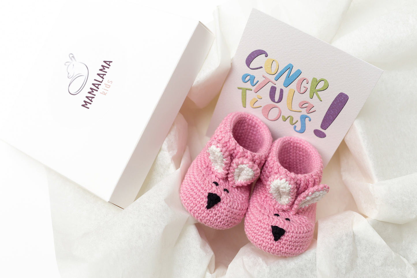 Bunny booties pregnancy gift box Pink