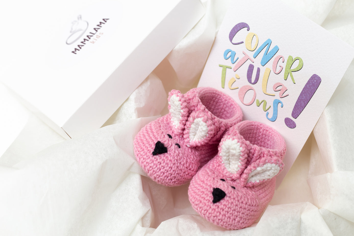 Bunny booties pregnancy gift box Pink