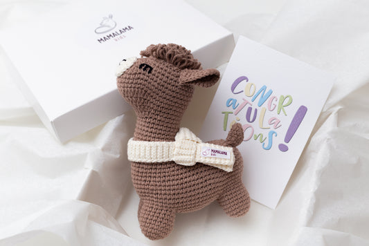 Llama toy gift box Brown