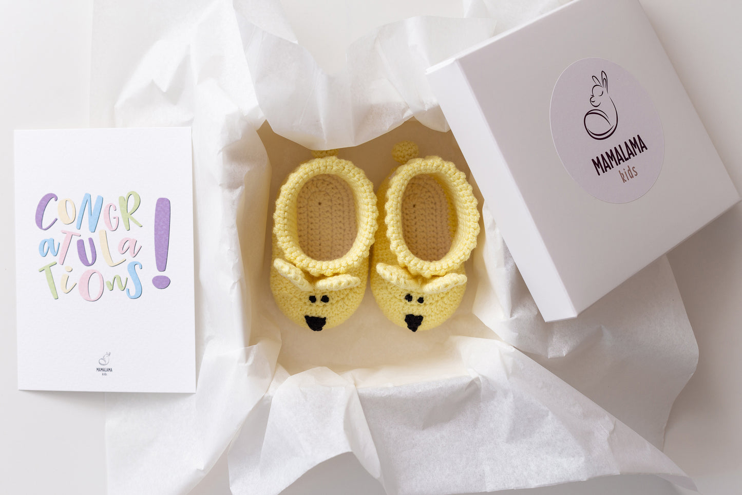 Bunny booties pregnancy gift box Yellow