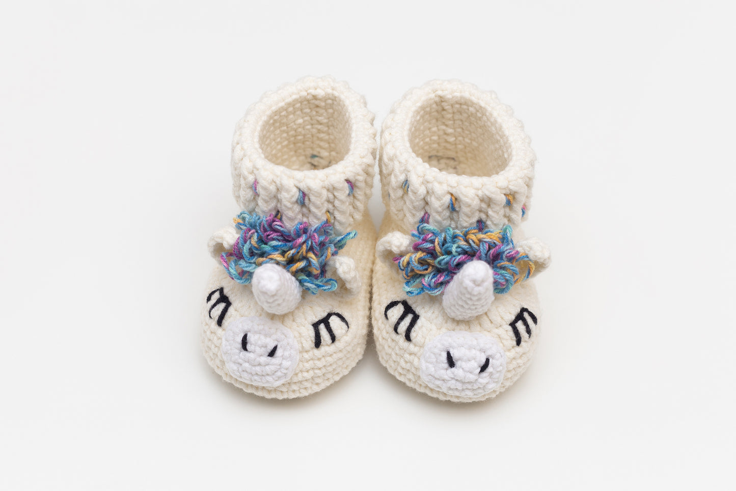 Baby blanket & unicorn booties gift box Rainbow