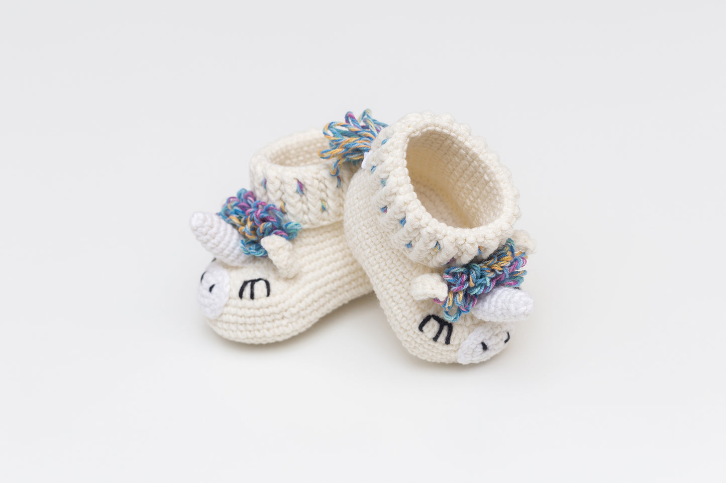 Baby blanket & unicorn booties gift box Rainbow