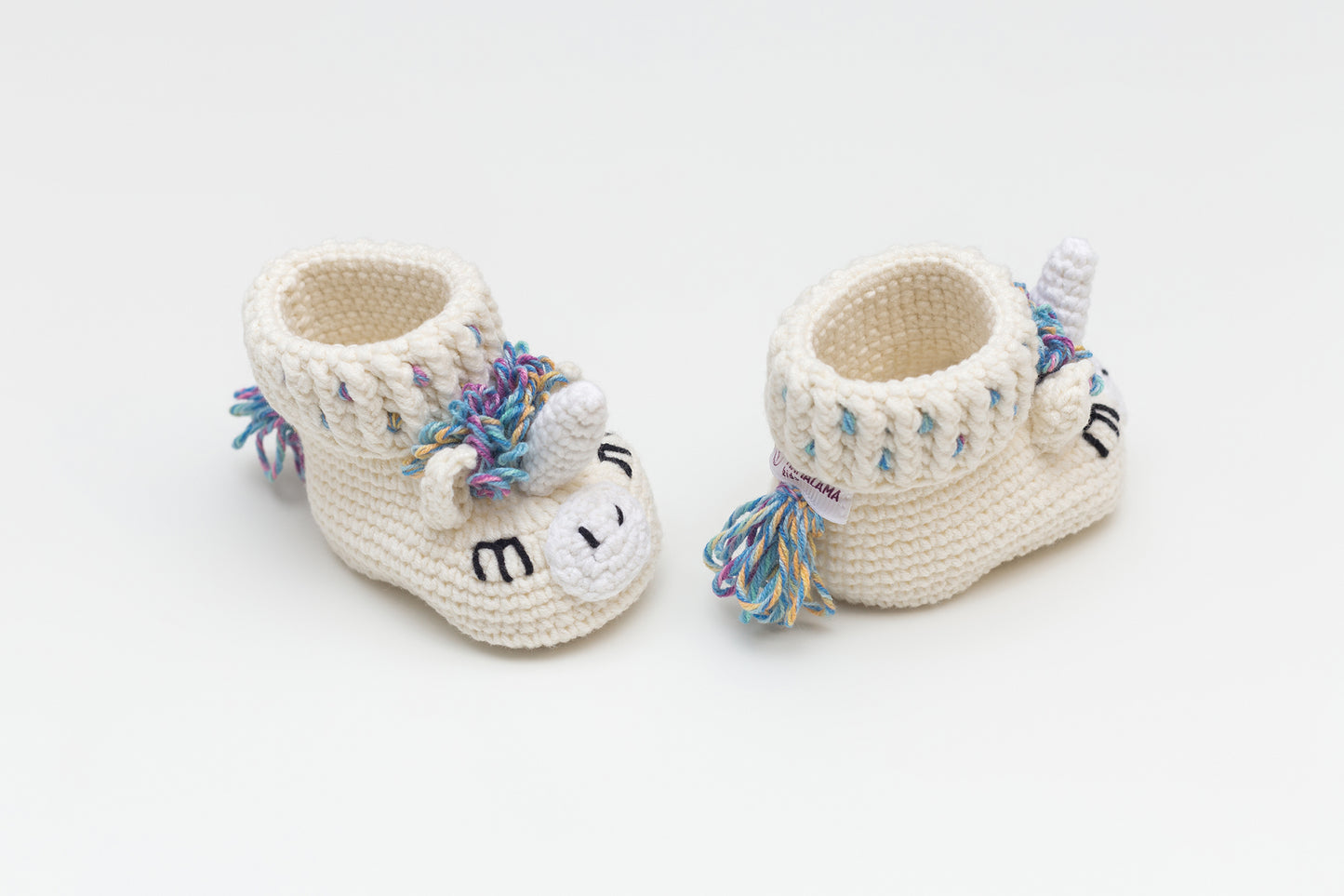 Baby boy shower gift box with crochet unicorn booties