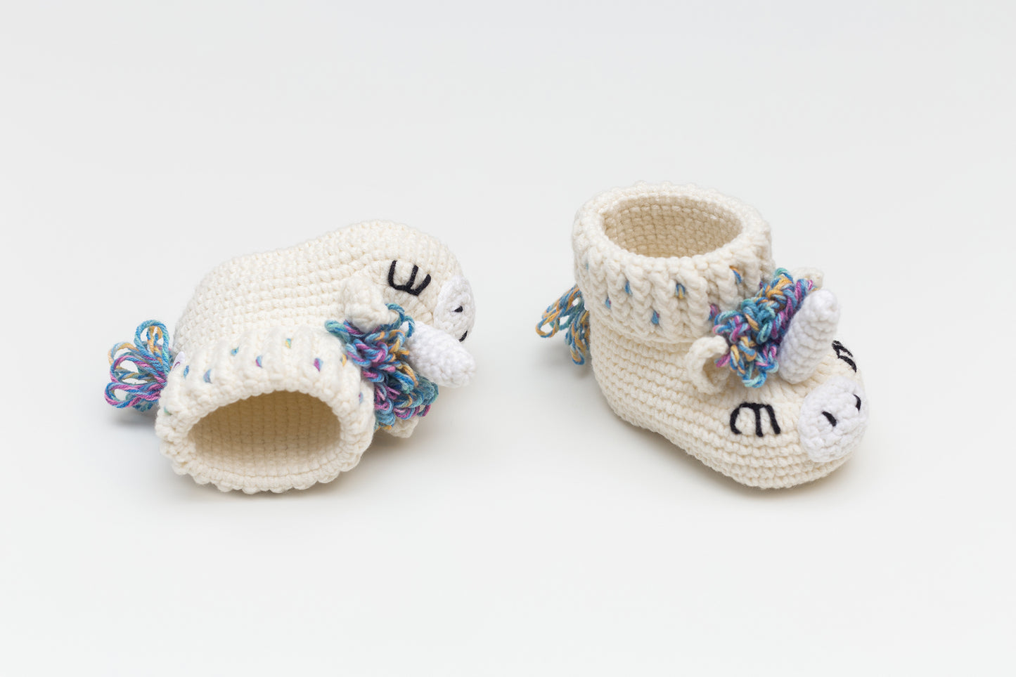 Baby blanket & unicorn booties gift box Rainbow