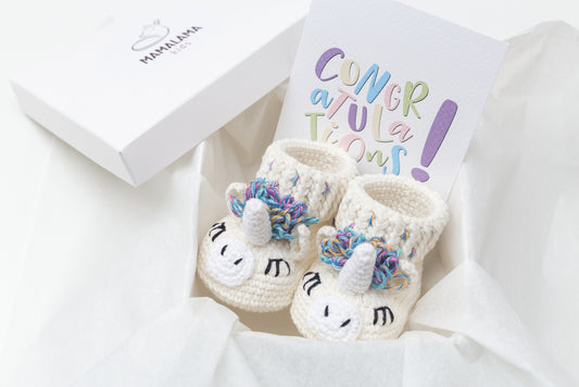 Unicorn booties pregnancy gift box