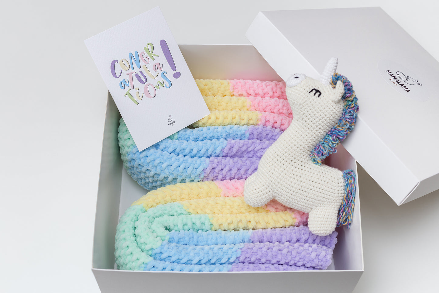 Unicorn toy & booties pregnancy gift box