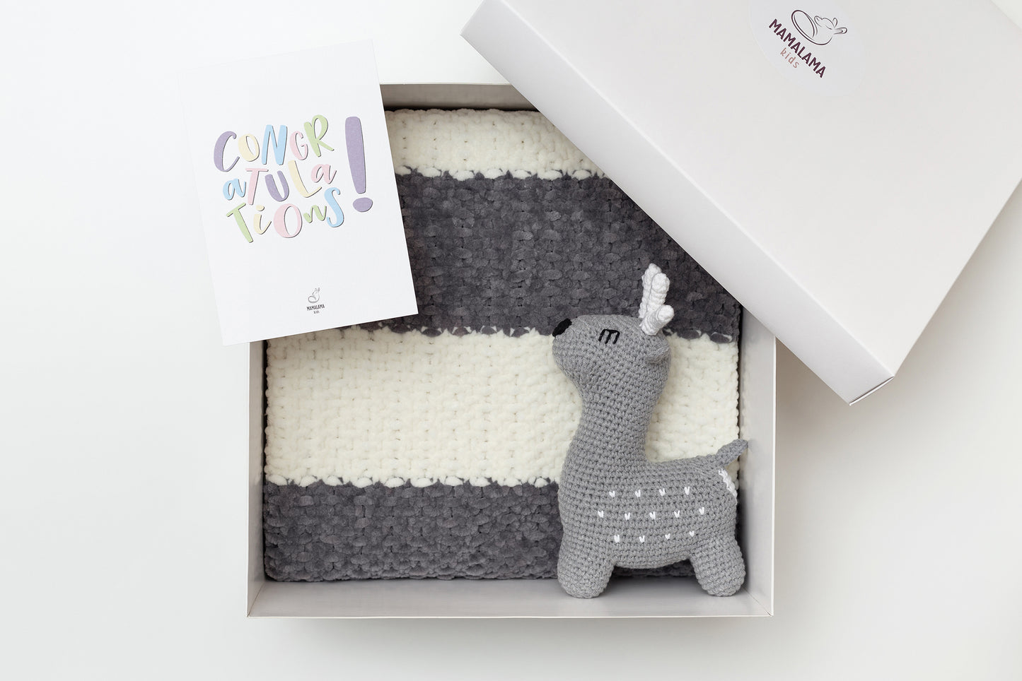 Deer toy & booties pregnancy gift box